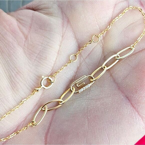 ADINA EDEN Paperclip safety pin pave bracelet NEW SOLD OUT - Picture 12 of 13